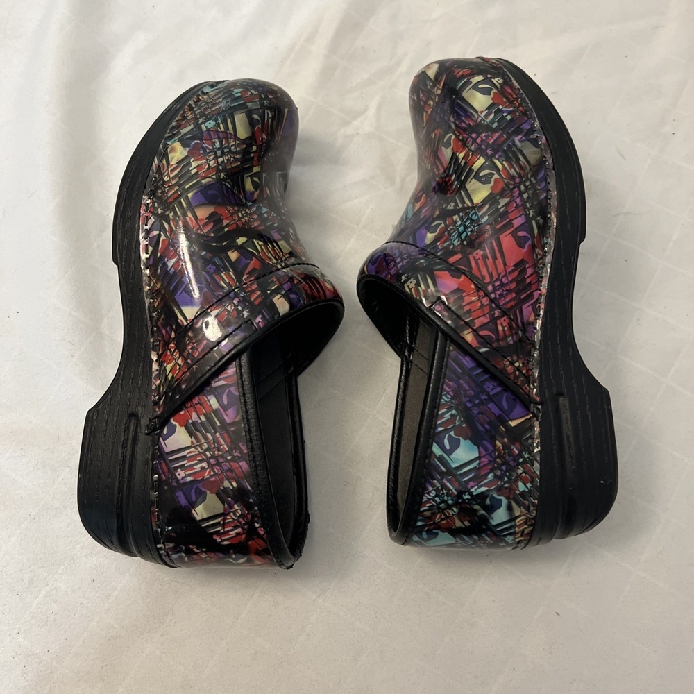 Dansko Womens Clogs LT Pro Watercolor Tooled Leather Comfort Womens 37 EU 6.5 7 - Picture 2 of 9